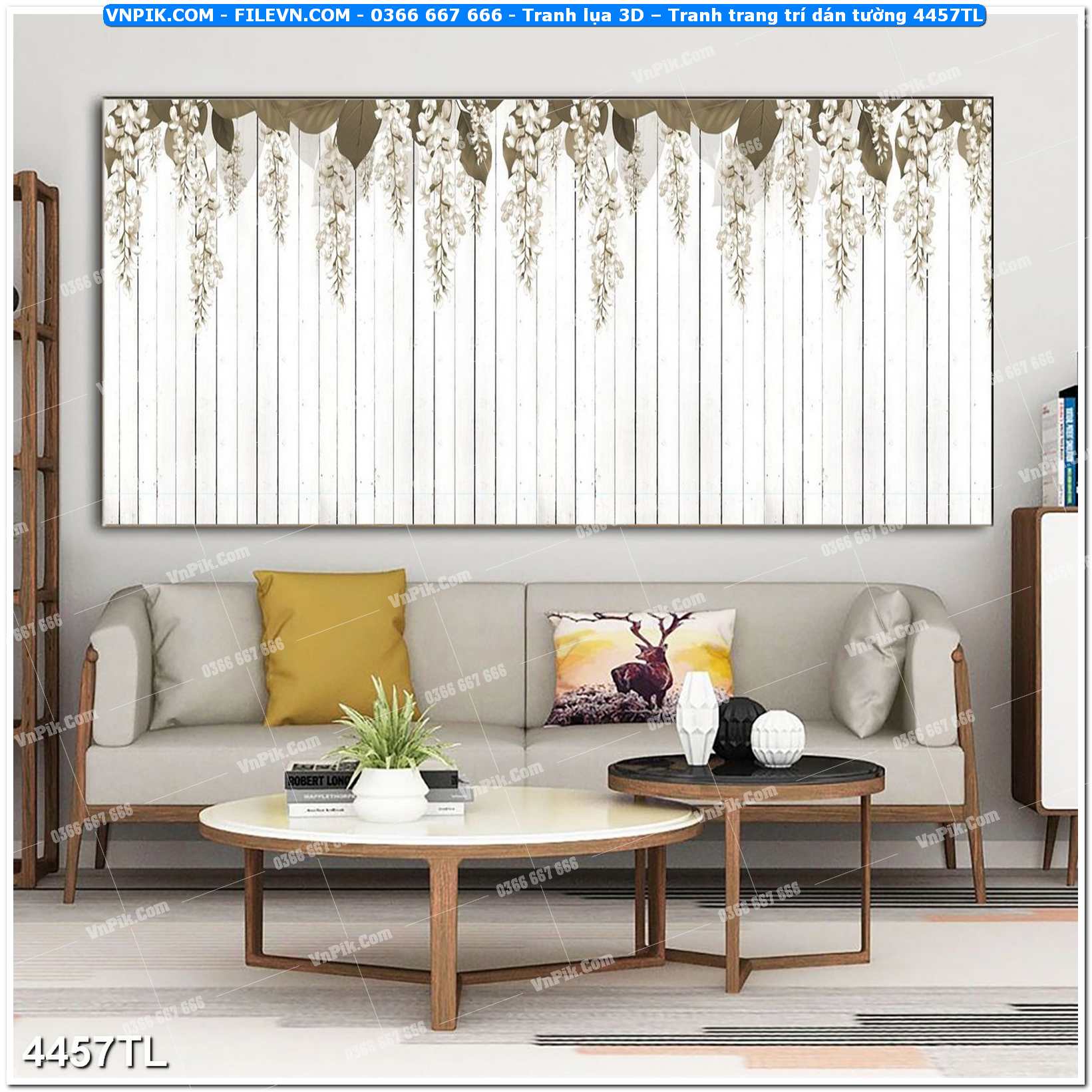 Tranh lụa 3D – Tranh trang trí dán tường 4457TL