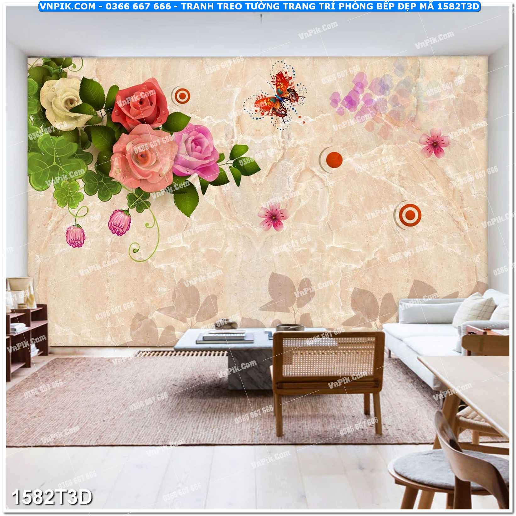 Trah Treo Tường – Tranh 3D Hiện Đại 1582T3D