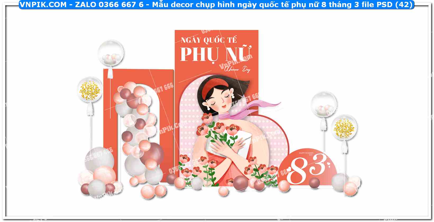 Mẫu decor chụp hình ngày quốc tế phụ nữ 8 tháng 3 file PSD (42)