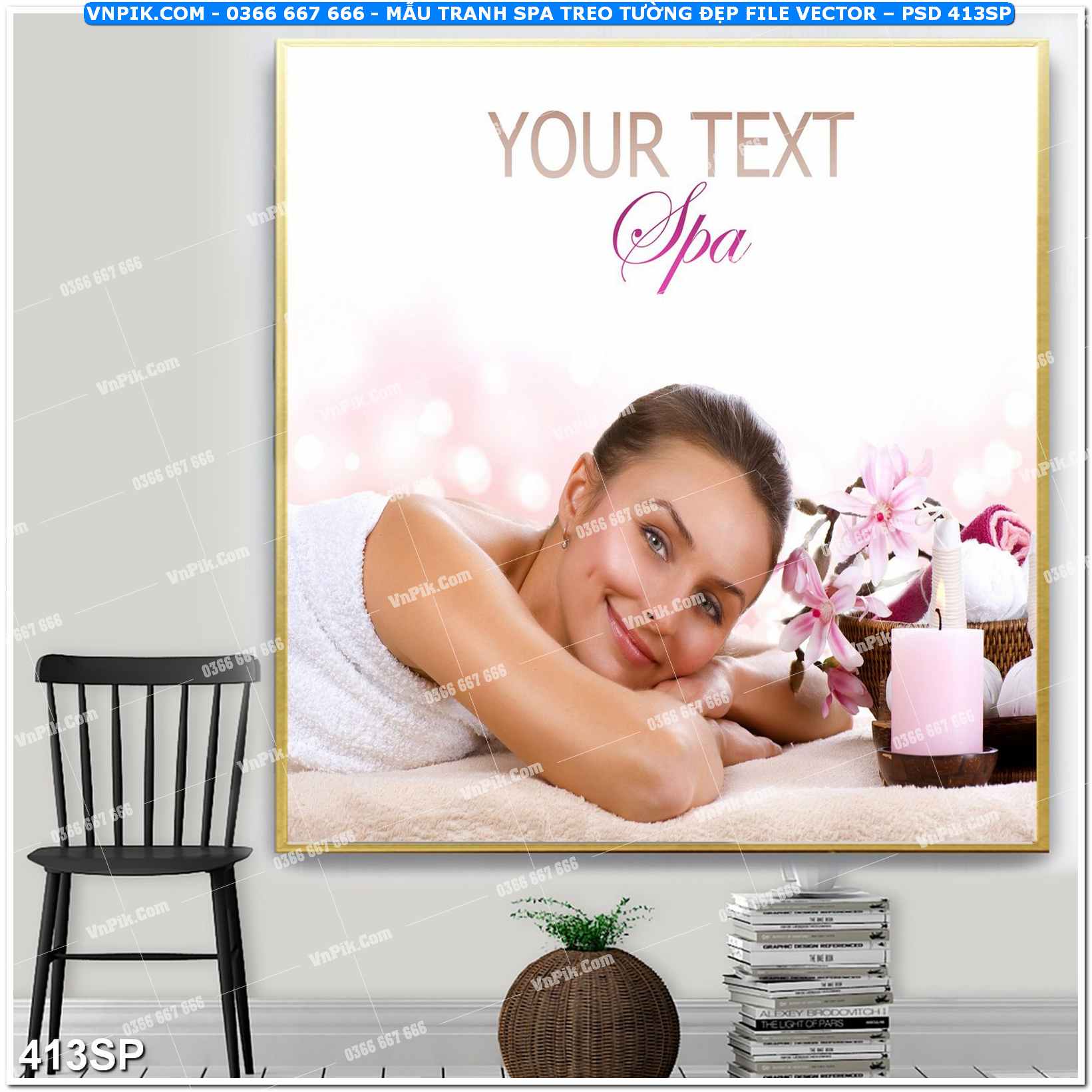Mẫu tranh spa treo tường đẹp file vector – psd mẫu 413SP