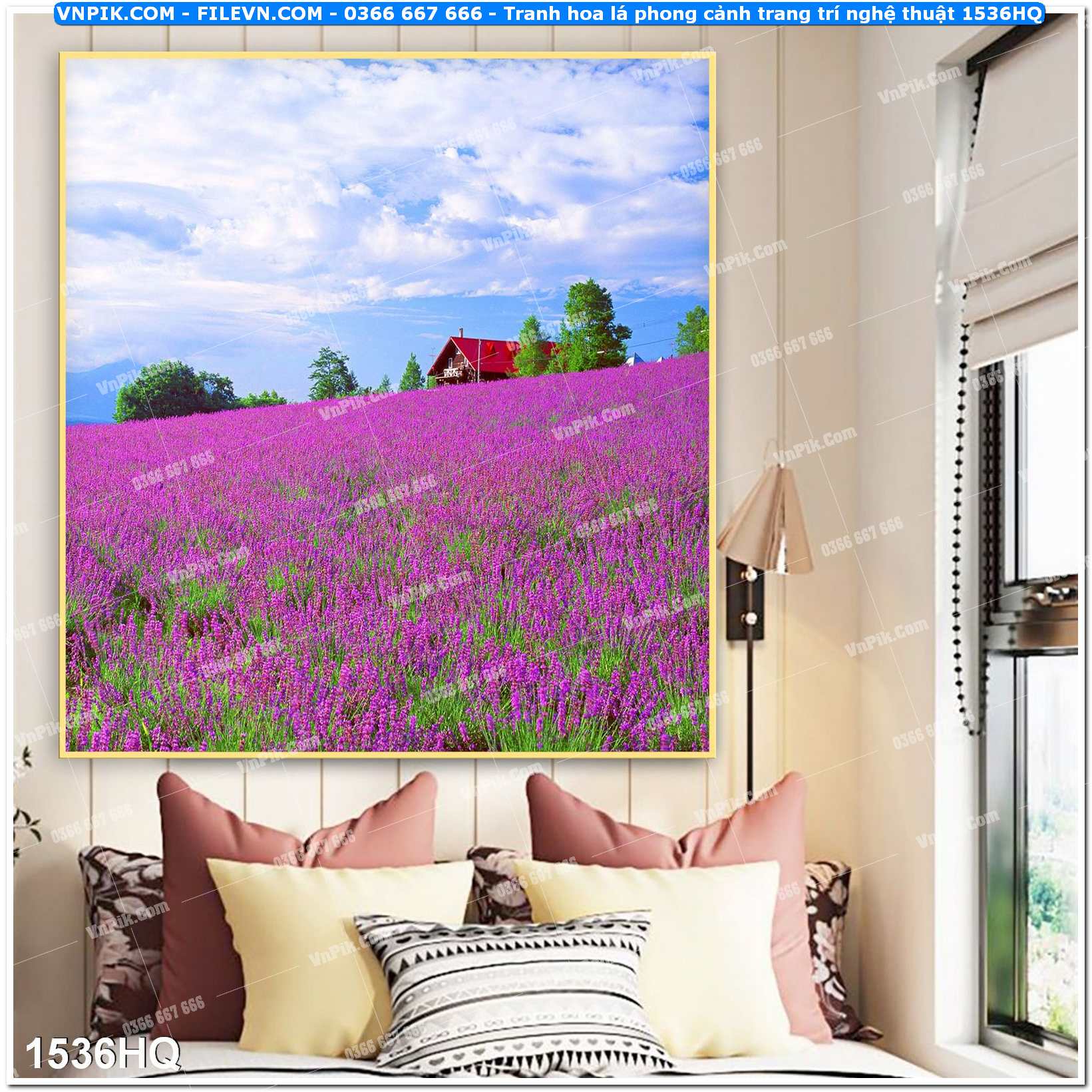 Tranh hoa lá phong cảnh trang trí nghệ thuật 1536HQ