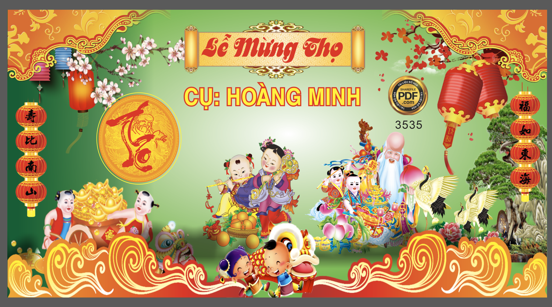 Lễ mừng thọ cụ Hoàng Minh file corel
