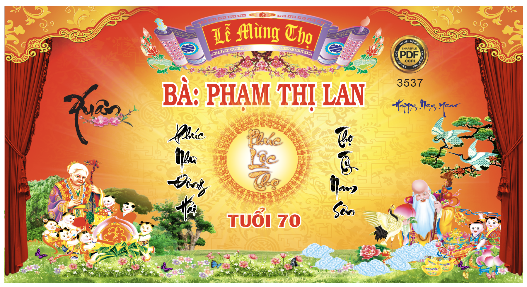 Market Lễ mừng thọ bà Phạm Thị Lan tuổi 70 file corel