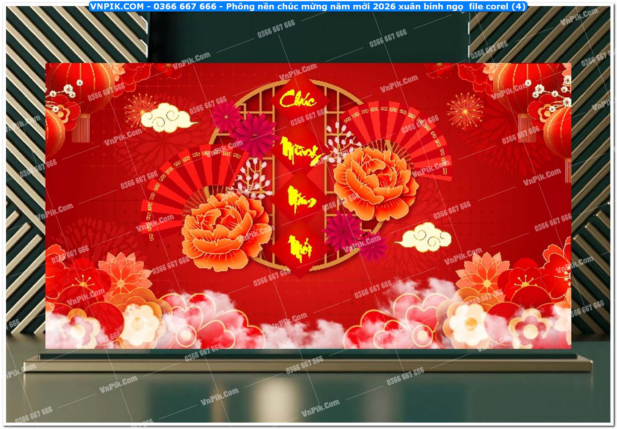 Phông nền chúc mừng năm mới 2026 xuân bính ngọ file corel (4)
