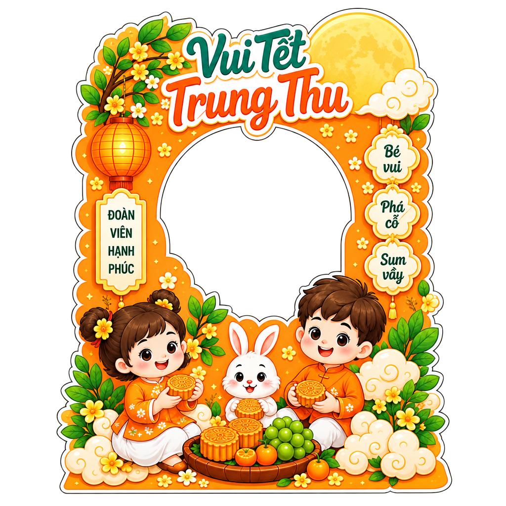 Mẫu thiết kế ảnh nền trong suốt chủ đề Tết Trung Thu