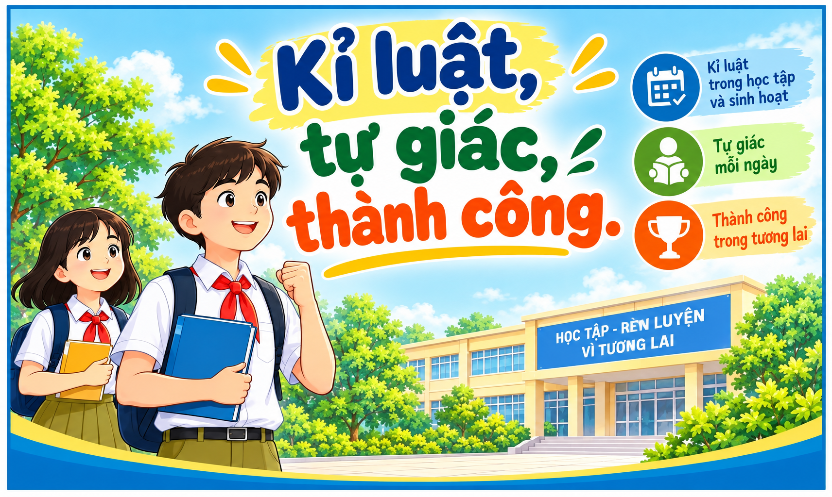 Backdrop Phông sân khấu Chủ đề Kỷ luật và Tự giác