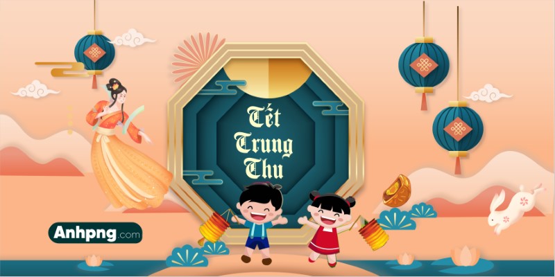 Ảnh Trung Thu – Hình nền vector đèn lồng cho banner, backdrop