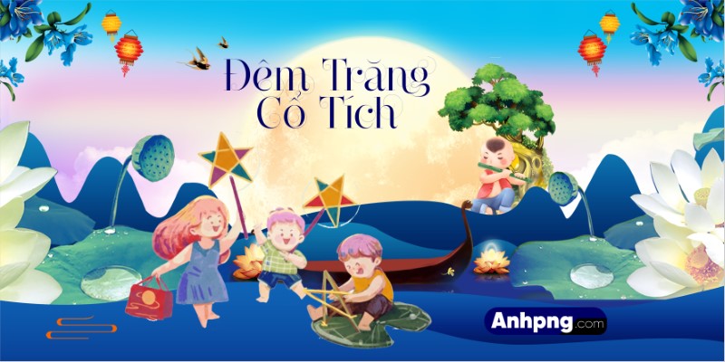 Ý tưởng trang trí Trung Thu – Background vector cho banner, backdrop
