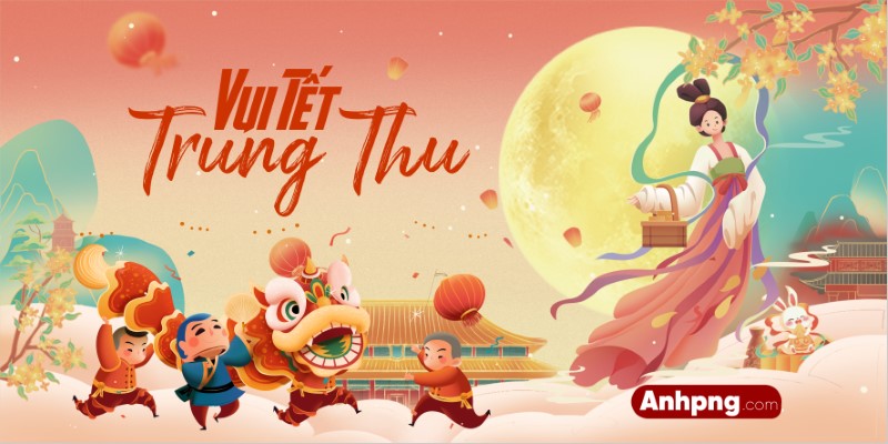 Ảnh Vui Tết Trung Thu – Hình nền vector cho banner, backdrop