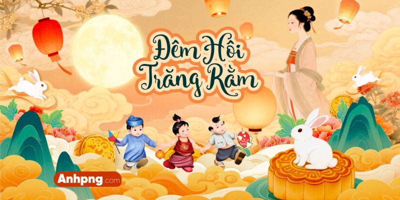Hình nền Trung Thu đẹp nhất – Ảnh Trung Thu vector trang trí sự kiện