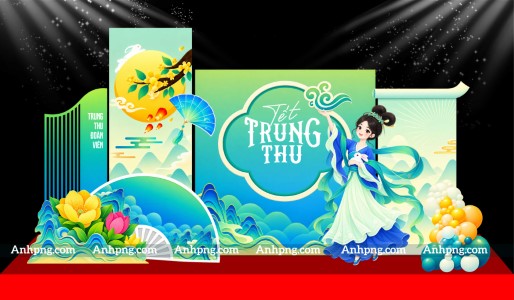 Decor Trung Thu xanh ngọc với Hằng Nga cho mô hình tiểu cảnh
