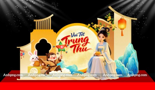 Decor tiểu cảnh trang trí Trung Thu cung trăng cổ phong check in