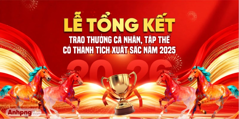 Backdrop Tết 2026 lễ tổng kết khen thưởng cuối năm ấn tượng