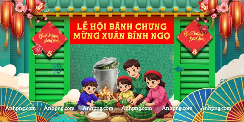 Mẫu thiết kế lễ hội bánh chưng Tết 2026 đậm chất truyền thống Việt