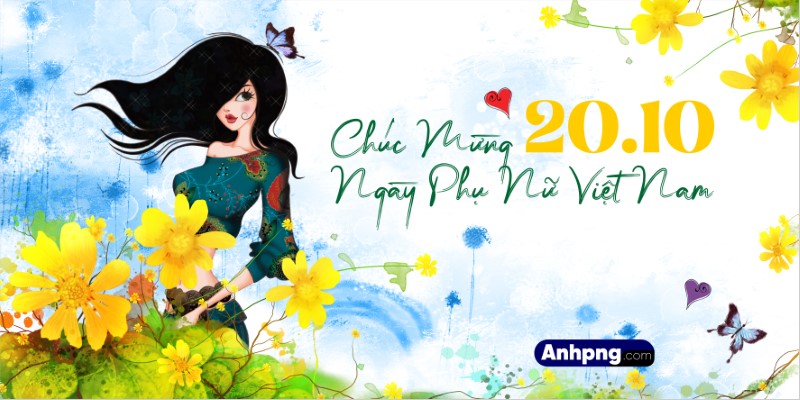 Ảnh 20/10 nền chúc mừng Ngày Phụ Nữ Việt Nam cho banner, poster