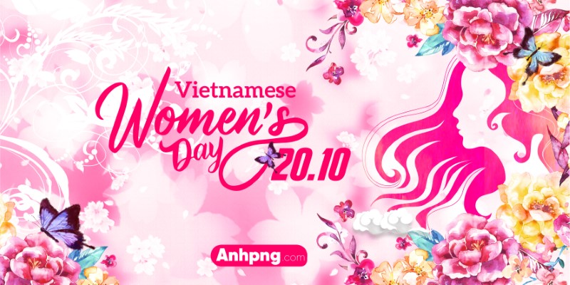 Background 20/10 Vietnamese Womens Day – banner thiệp vector Corel Ai