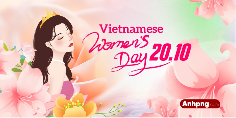 Ảnh 20-10 hình nền Ngày Phụ Nữ Việt Nam – Vector Corel Ai cho banner