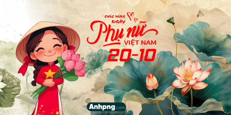 Hình nền 20/10 Phụ Nữ Việt Nam – Vector Corel Ai cho banner