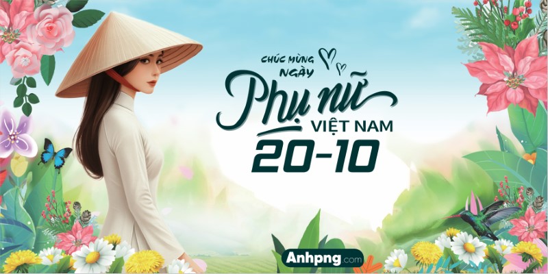 Thiệp chúc mừng 20/10 – Vector Corel Ai thiết kế thiệp tặng phụ nữ Việt Nam