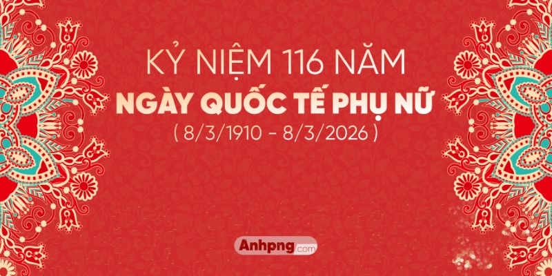 Phông nền kỷ niệm 116 năm ngày Quốc tế Phụ nữ 8/3 rực rỡ