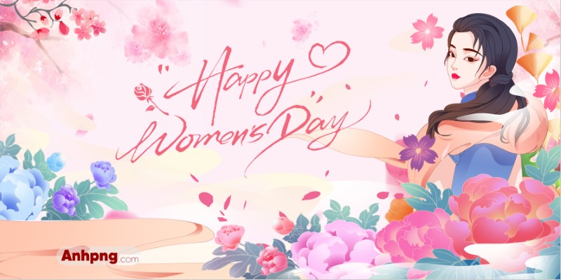 Anh 8/3 đẹp nhất thiết kế nghệ thuật làm background banner