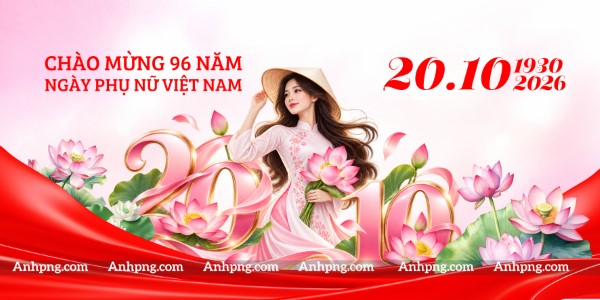 Kỷ niệm 96 năm Ngày Phụ nữ Việt Nam 20/10 với banner hoa sen