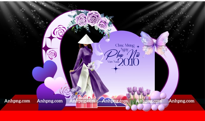 Tiểu cảnh 20/10 sân khấu – Vector Corel, Ai cho backdrop khung chụp ảnh