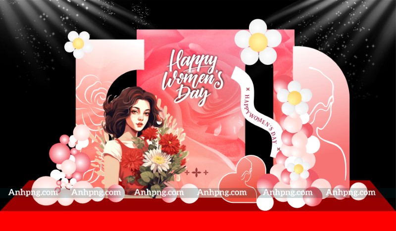 Mẫu trang trí 8/3 đẹp – backdrop sân khấu ngày Quốc tế Phụ nữ