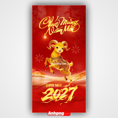 Lì xì Tết 2027 linh vật dê Đinh Mùi – mẫu bao mừng tuổi