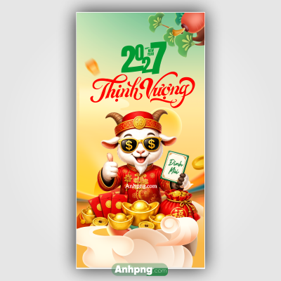 Lì xì Tết 2027 Thịnh Vượng với linh vật dê dùng làm bao mừng tuổi