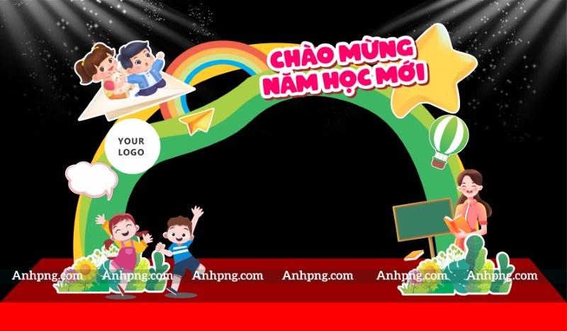Cổng chào khai giảng vector đẹp Ảnh 5/9 dùng thiết kế sân khấu trường học