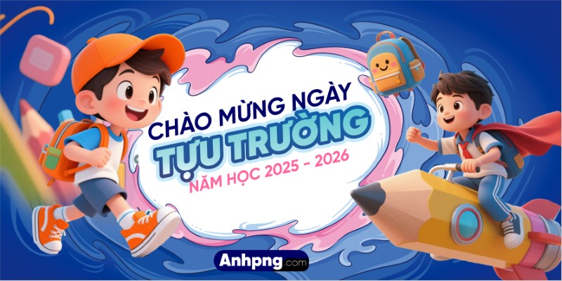 Phông nền khai giảng vector banner, backdrop Corel Ai cho ngày tựu trường