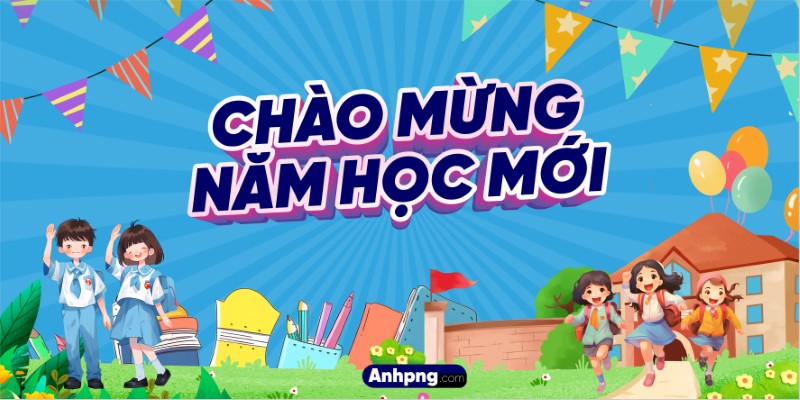 Ảnh nền khai giảng vector đẹp cho banner, backdrop Corel Ai