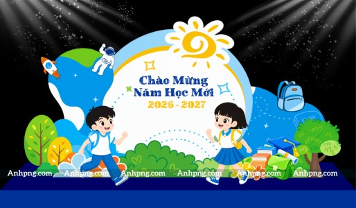 Maket chào mừng năm học mới 2026–2027 chủ đề khám phá vũ trụ