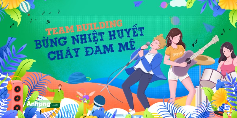Phông nền Team Building mùa hè rực lửa vector #12