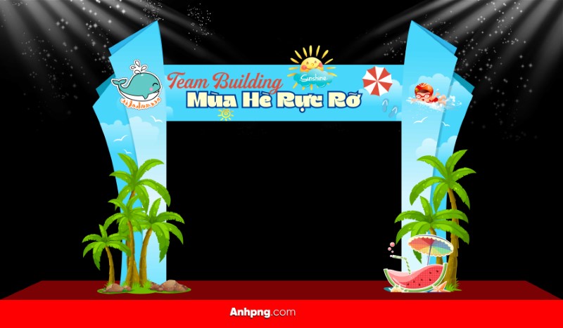 Cổng trại hè Team Building vector
