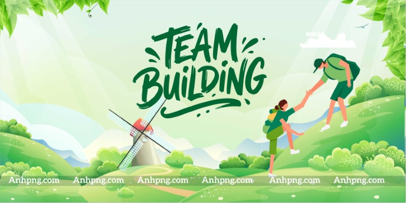 Mẫu backdrop team building đẹp năng động chủ đề thiên nhiên