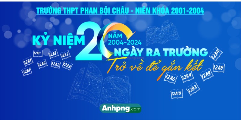 Background phông nền 20 năm ngày ra trường vector 44