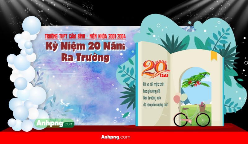 Decor chụp ảnh họp lớp hội khóa 20 năm ngày ra trường vector 31