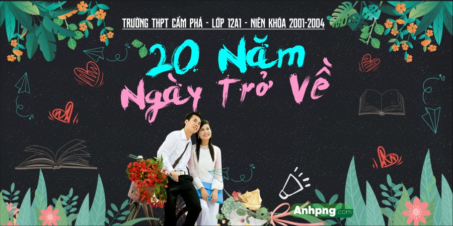 Phông nền họp lớp hội khóa 20 năm ngày ra trường Vector 31