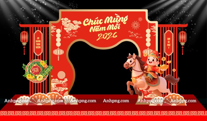 Cổng Tết 2026 linh vật ngựa – mô hình chào xuân sự kiện