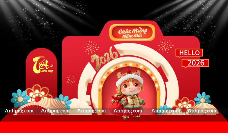 Khung chụp ảnh Tết 2026 hình máy ảnh – Booth check-in sự kiện xuân