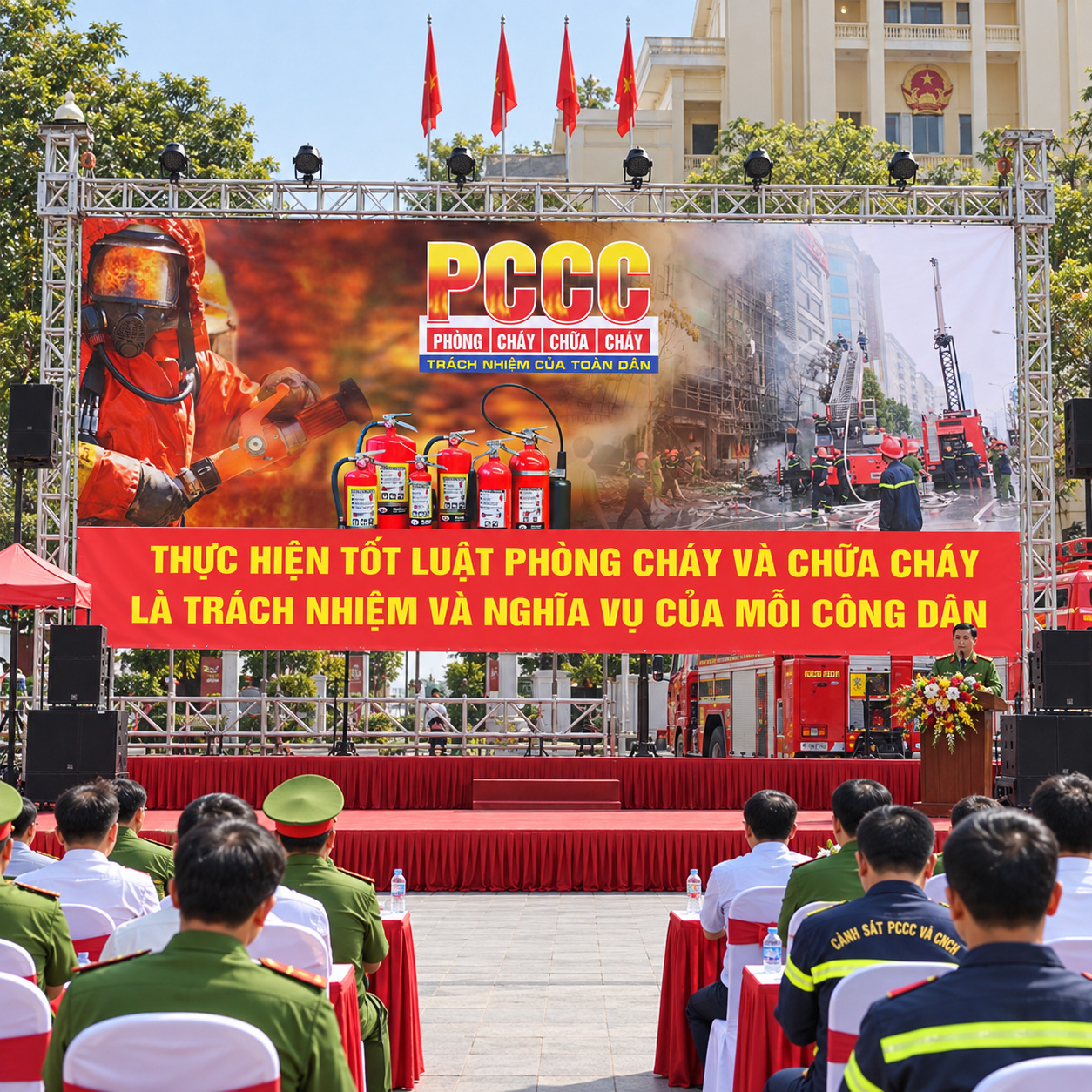 Buổi lễ tuyên truyền về phòng cháy chữa cháy