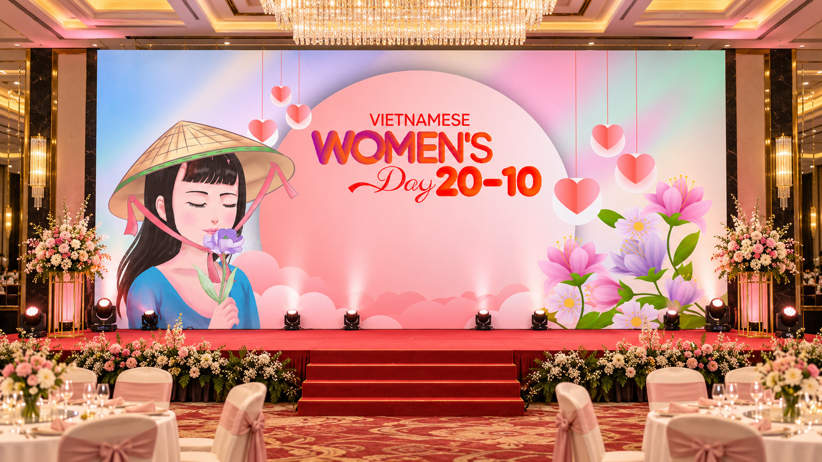 Thiết Kế Phông Nền Ngày Phụ Nữ Việt Nam 20-10