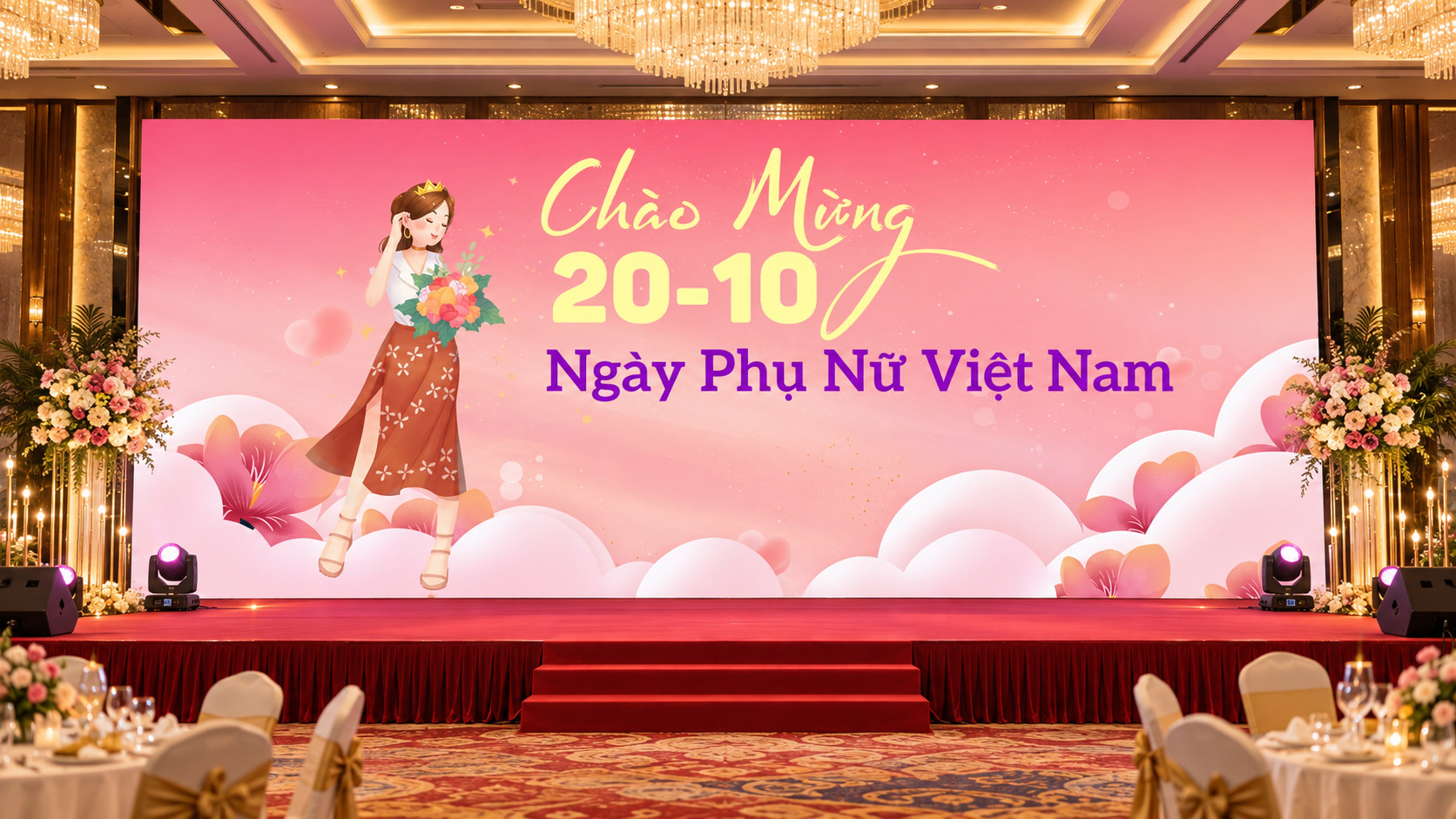 Phông nền chúc mừng Ngày Phụ Nữ Việt Nam 20-10