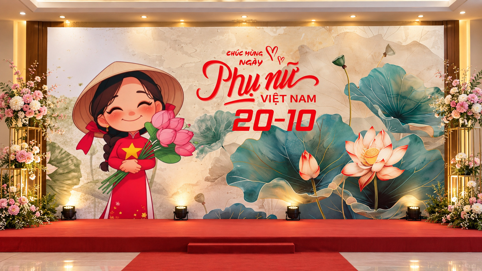 Bàn Tiệc Chúc Mừng Ngày Phụ Nữ Việt Nam 20-10