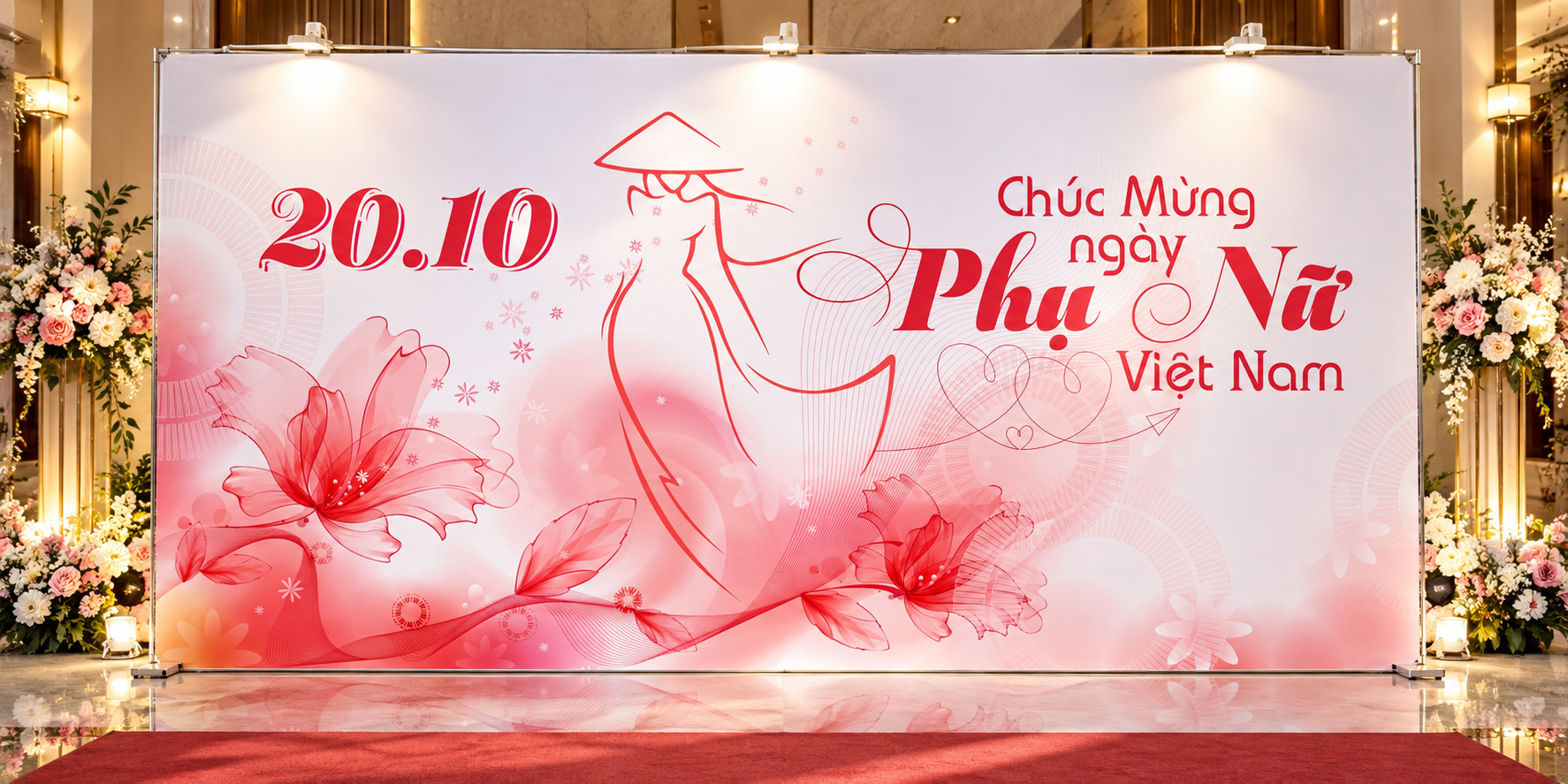 Thiết Kế Phông Nền Mừng Ngày Phụ Nữ Việt Nam