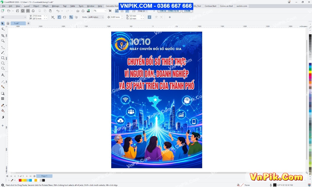 Poster tuyên truyền về chủ đề Chuyển đổi số quốc gia (ngày 10 tháng 10) 78440