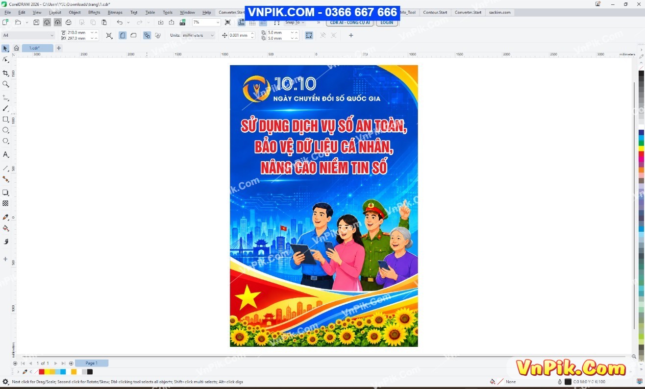 Poster tuyên truyền về chủ đề Chuyển đổi số quốc gia (ngày 10 tháng 10) 78441