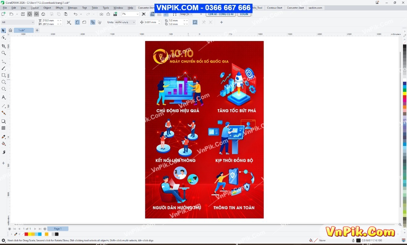 Poster tuyên truyền về chủ đề Chuyển đổi số quốc gia (ngày 10 tháng 10) 78442